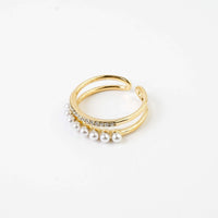 TWO TRACK PEARL RING - Lynott Jewellery