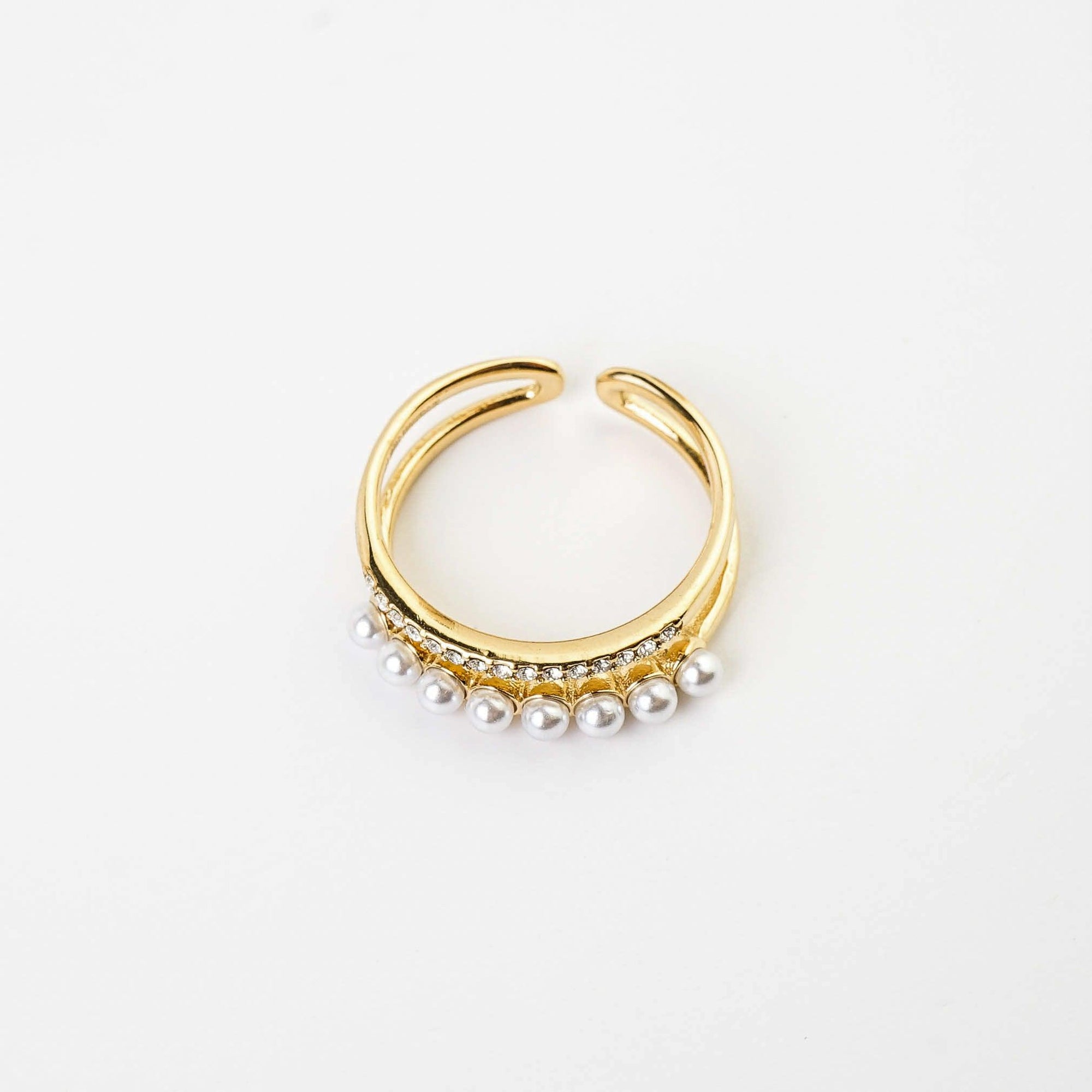 TWO TRACK PEARL RING - Lynott Jewellery