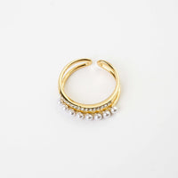 TWO TRACK PEARL RING - Lynott Jewellery