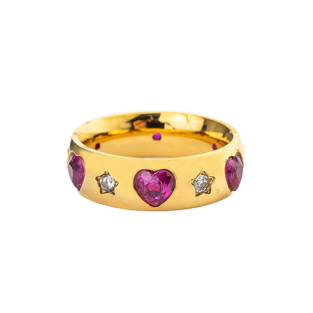 FUNKY STARS PINK RING