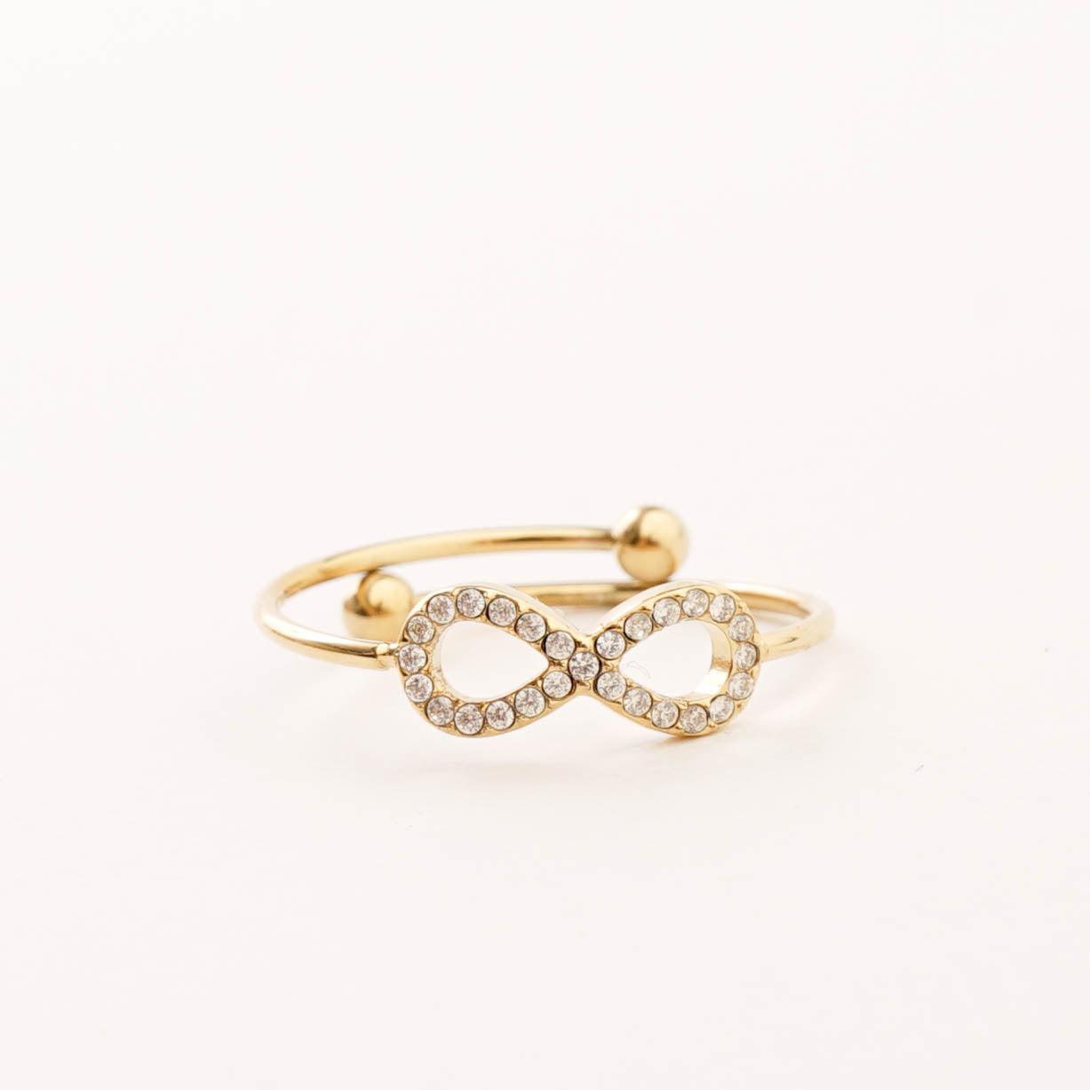 Adjustable fashion infinity ring