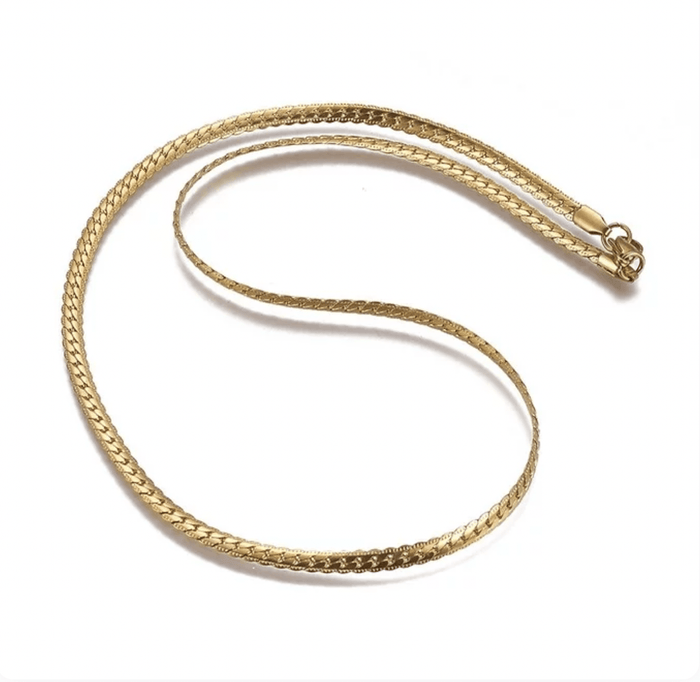 HERRINGBONE GOLD NECKLACE - Lynott Jewellery