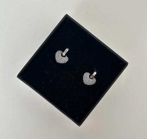 Pearl Heart Drop Down Earrings - The Vault