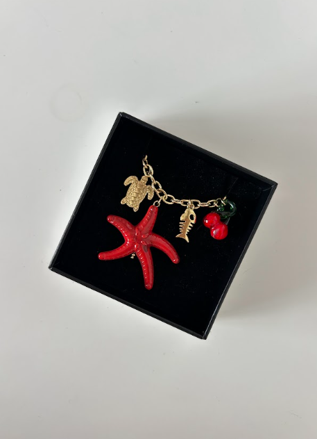 RED WAVE CHARM NECKLACE - The Vault