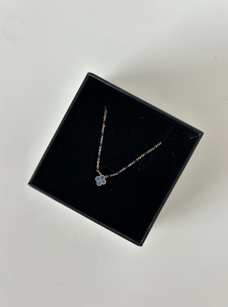 FLOWER POWER NECKLACE BLUE - The Vault