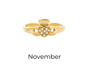 HEART CROWN CLADDAGH BIRTHSTONE ADJUSTABLE RING