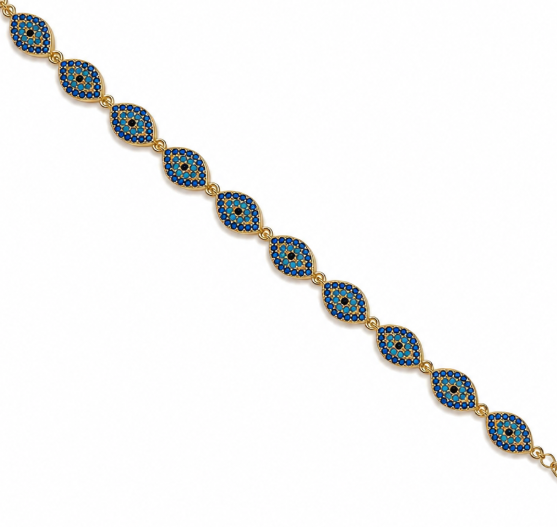 SANTORINI DARK BLUE  EVIL EYE BRACELET