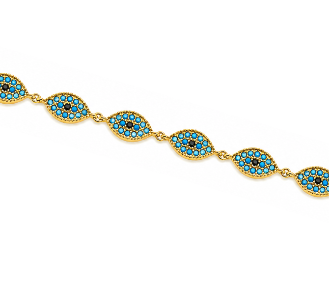 SANTORINI BLUE  EVIL EYE BRACELET