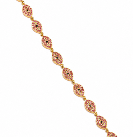 SANTORINI PINK EVIL EYE BRACELET