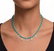 PERSONALISED BLUE NAME NECKLACE