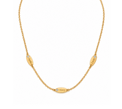 Personalised Triple Oval Name and Birthstone Necklace