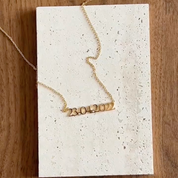 Personalised Date & Birthstone Necklace