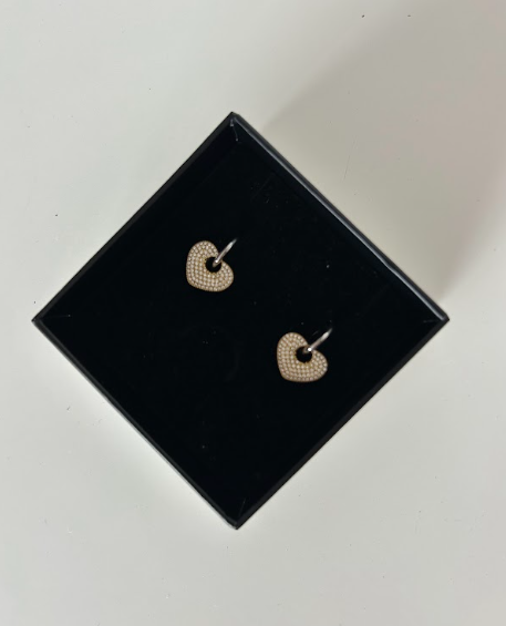 Pearl Heart Drop Down Earrings - The Vault