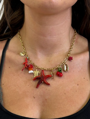 RED WAVE CHARM NECKLACE - The Vault