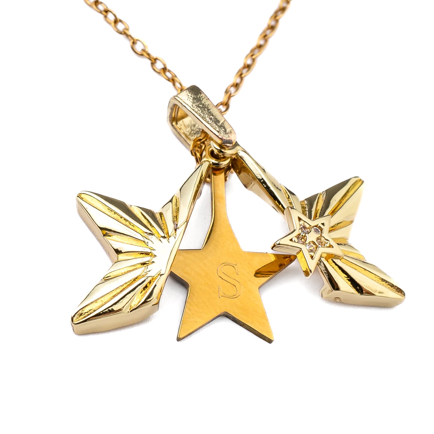 SECRET MESSAGE ENGRAVABLE STAR NECKLACE