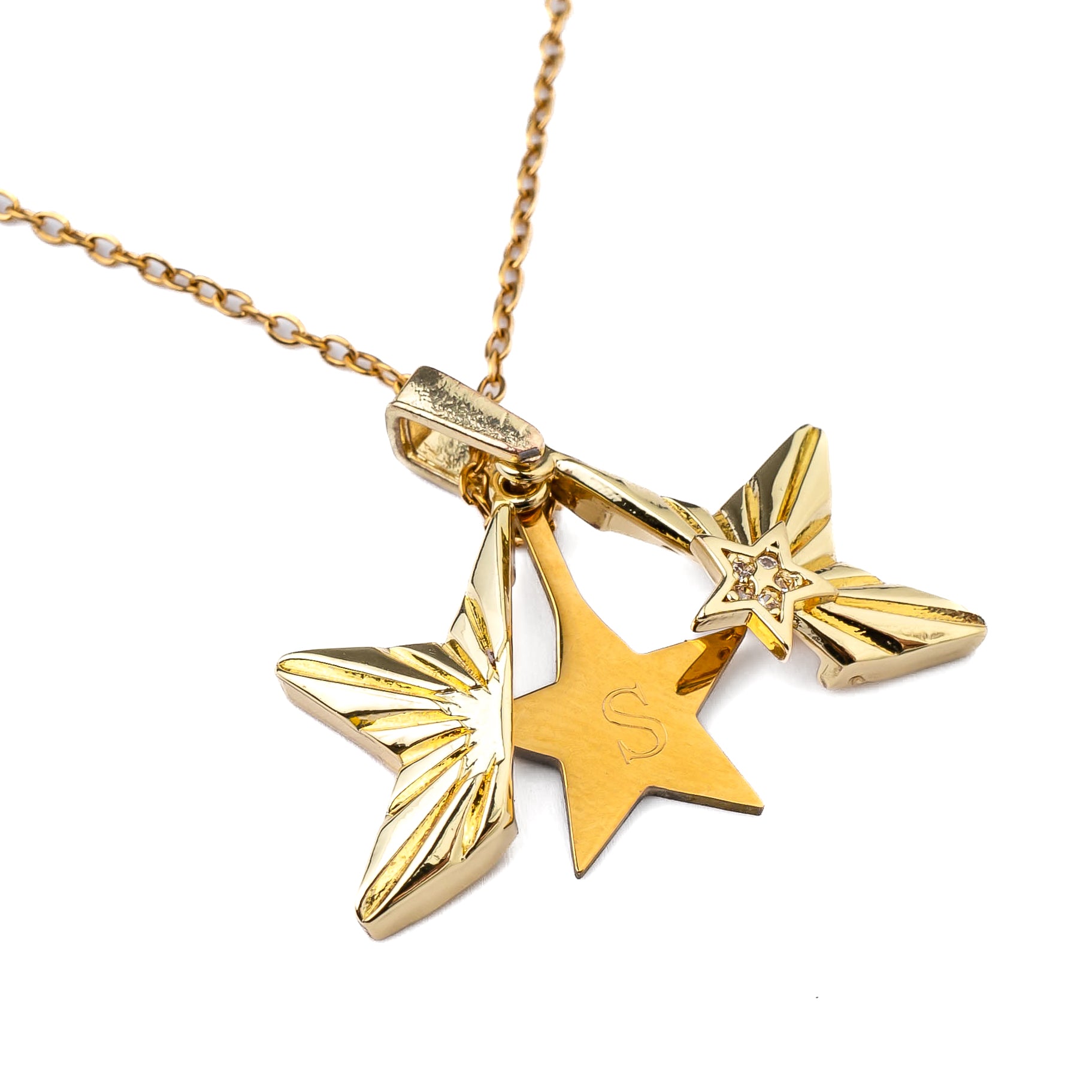 SECRET MESSAGE ENGRAVABLE STAR NECKLACE