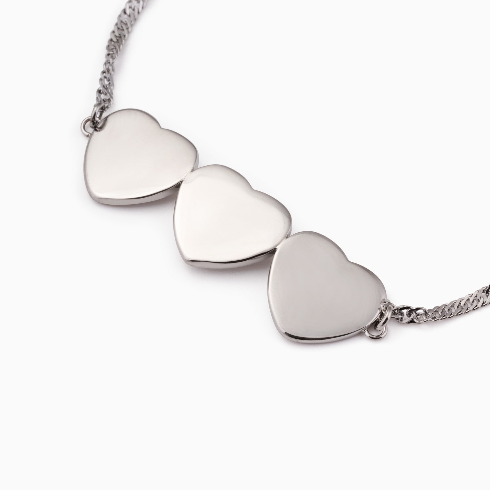 ALWAYS IN THREES  ENGRAVABLE HEART BAR BRACELET