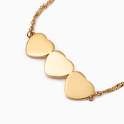 ALWAYS IN THREES  ENGRAVABLE HEART BAR BRACELET