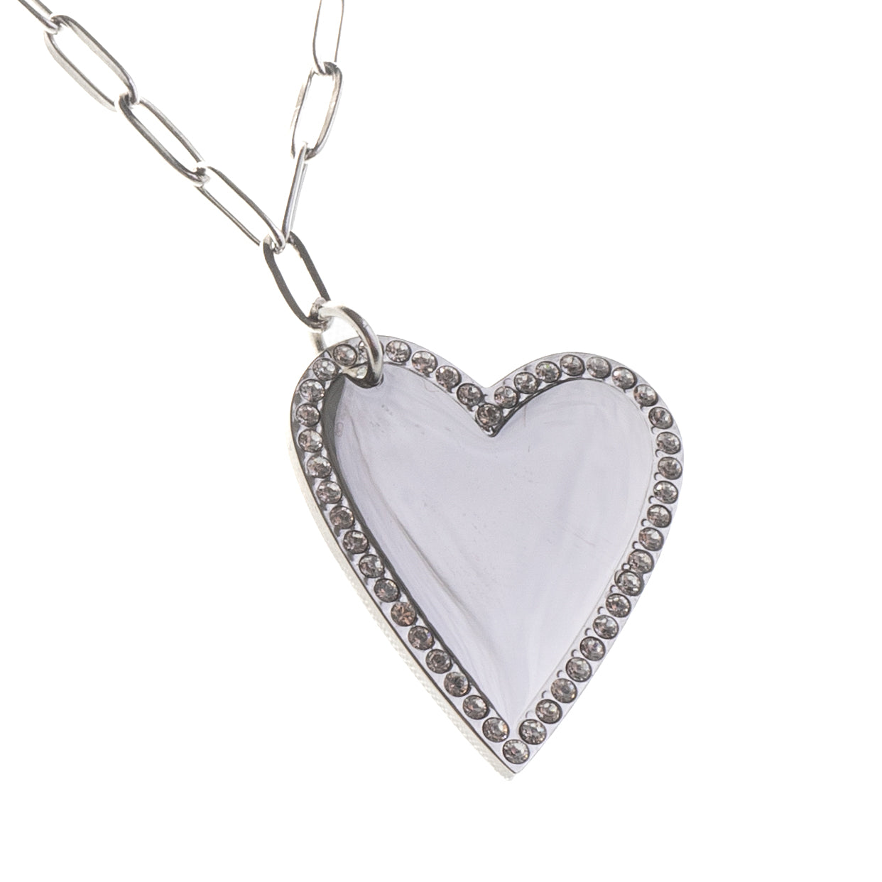 TILTED LOVE HEART ENGRAVABLE NECKLACE