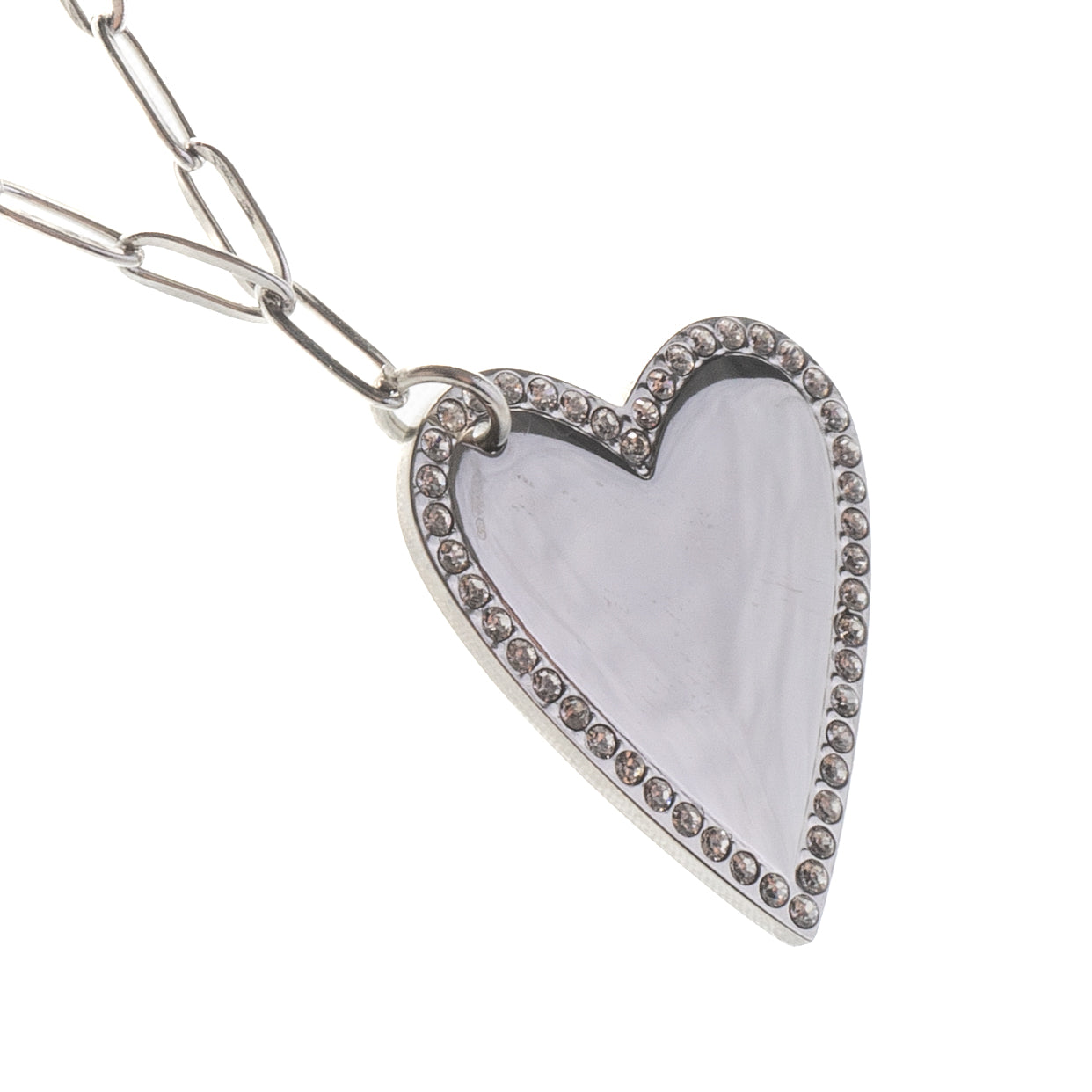 TILTED LOVE HEART ENGRAVABLE NECKLACE