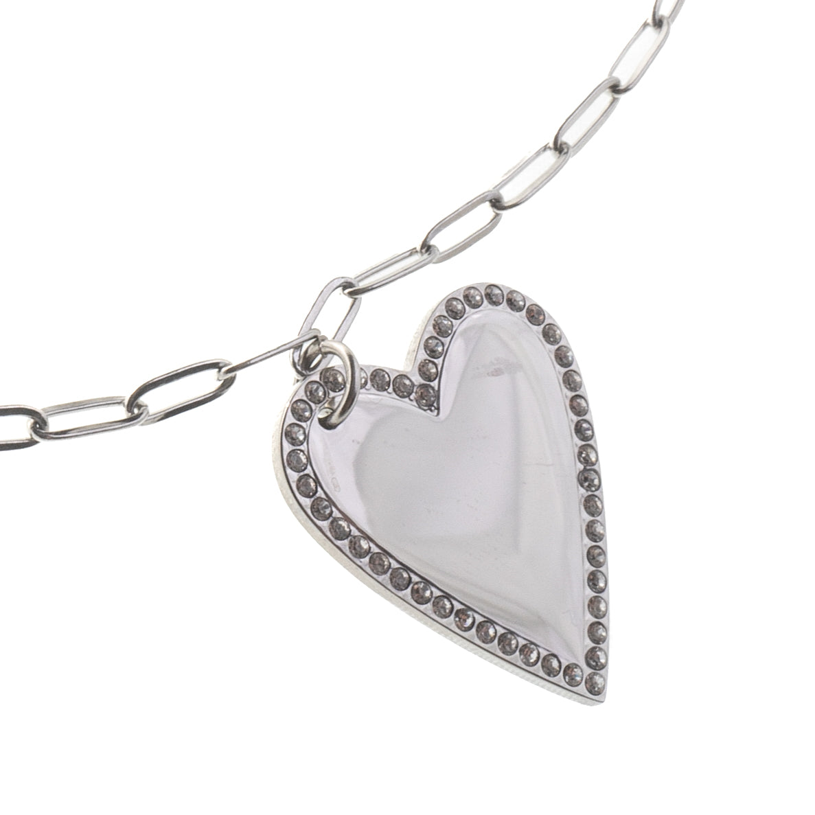 TILTED LOVE HEART ENGRAVABLE NECKLACE