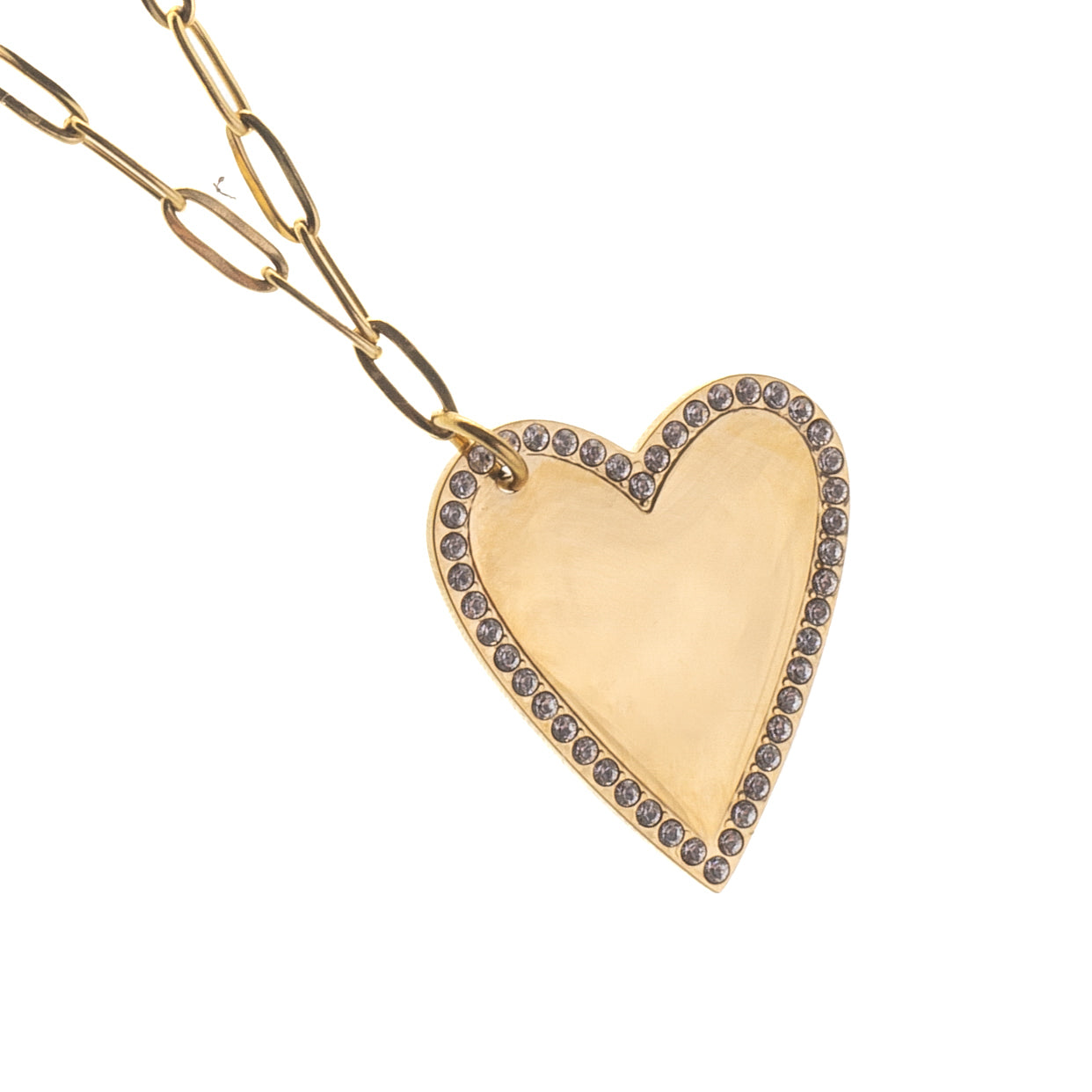 TILTED LOVE HEART ENGRAVABLE NECKLACE