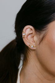 RACHEL GORRY PAULA STUDS AND EAR CUFF BUNDLE best gold plated tarnish and water resistant piece by Irish Jewellery brand - Lynott Jewellery