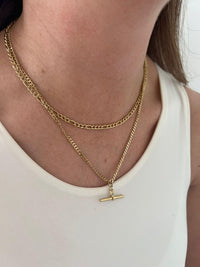 BILLIE DOUBLE LAYER T BAR CHAIN NECKLACE - Lynott Jewellery