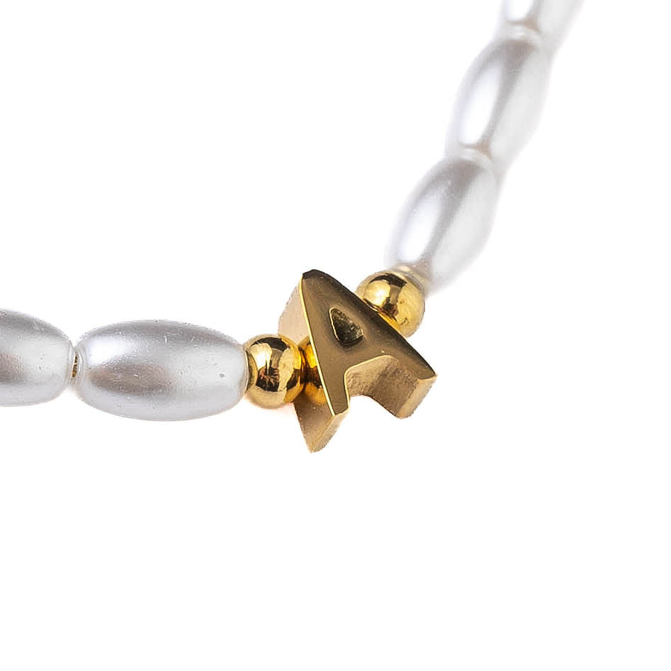 FRESHWATER PEARL INITIAL BRACELET