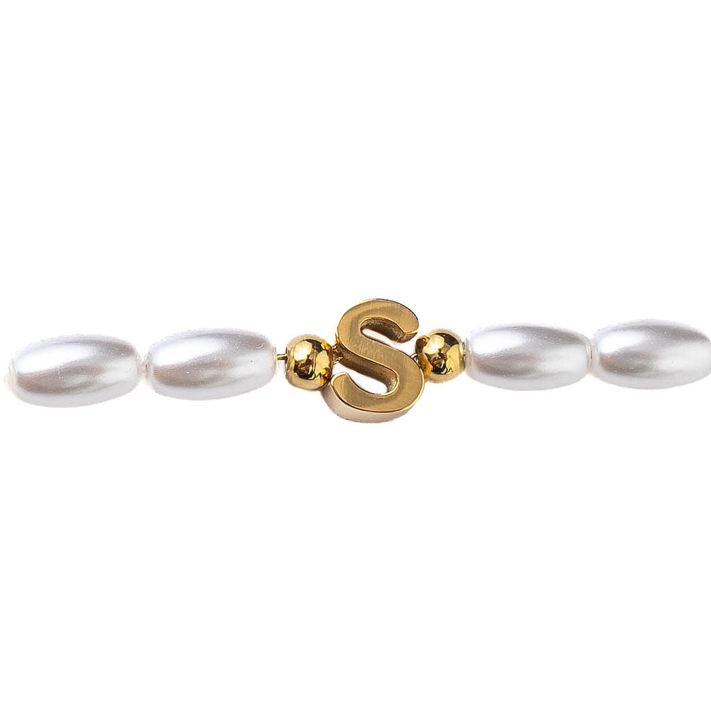 FRESHWATER PEARL INITIAL BRACELET