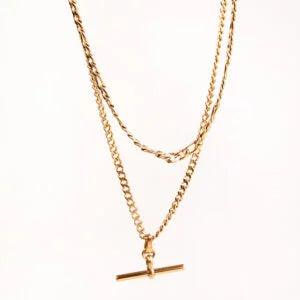 BILLIE DOUBLE LAYER T BAR CHAIN NECKLACE - Lynott Jewellery