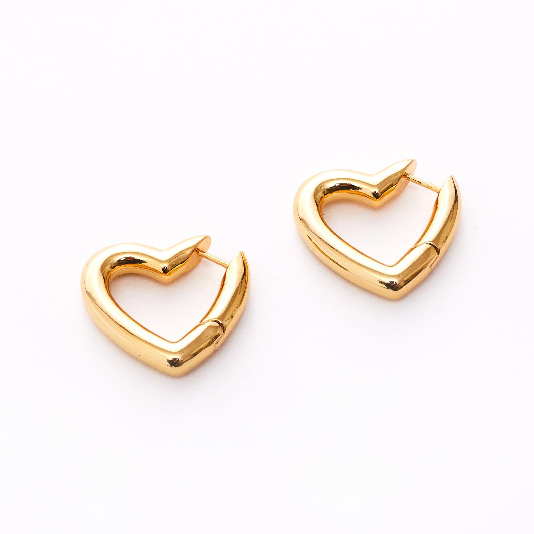 14k store Gold Heart Earrings