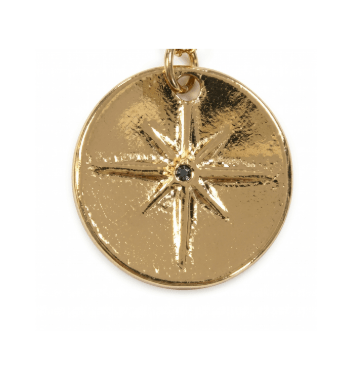 STAR MEDALLION CHARM best gold plated tarnish and water resistant piece by Irish Jewellery brand - Lynott Jewellery