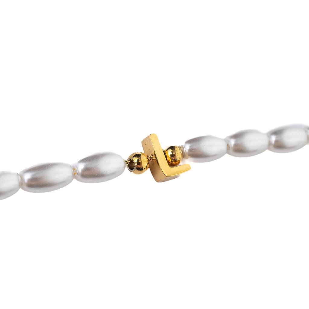 Pearl Cross Gift Set (Cross Earrings + Initial Bracelet + Cutie Bracelet + Gift Box) best gold plated tarnish and water resistant piece by Irish Jewellery brand - Lynott Jewellery