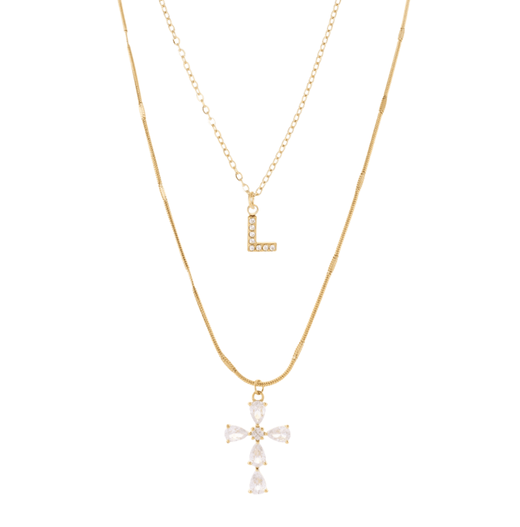 Capsule Necklace Stack best gold plated tarnish and water resistant piece by Irish Jewellery brand - Lynott Jewellery