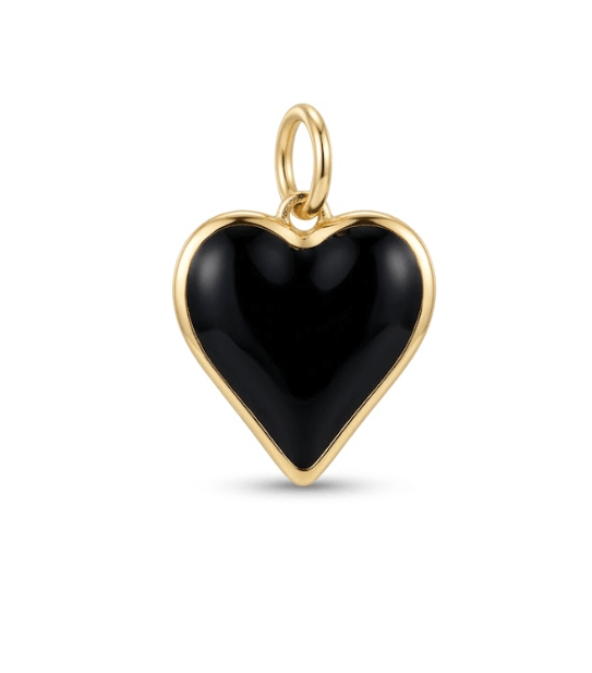BLACK HEART CHARM best gold plated tarnish and water resistant piece by Irish Jewellery brand - Lynott Jewellery