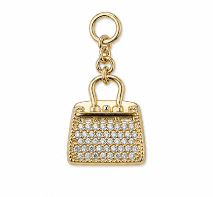 SPARKLE HANDBAG CHARM best gold plated tarnish and water resistant piece by Irish Jewellery brand - Lynott Jewellery