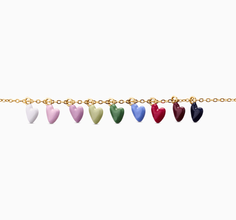 BIRTHSTONE HEART WELDING CHARM best gold plated tarnish and water resistant piece by Irish Jewellery brand - Lynott Jewellery