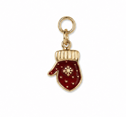 RED MITTEN CHARM best gold plated tarnish and water resistant piece by Irish Jewellery brand - Lynott Jewellery