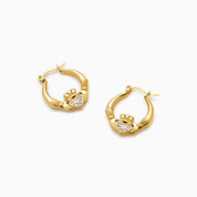 Gold Chunky Claddagh Earrings & Ring (Boxed Gift Set) best gold plated tarnish and water resistant piece by Irish Jewellery brand - Lynott Jewellery
