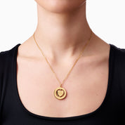 Heart Earrings & Engravable Necklace Boxed Gift Set (Gold) best gold plated tarnish and water resistant piece by Irish Jewellery brand - Lynott Jewellery