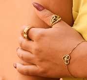MEGAN FORTE CLARKE MOOD AND MONSTER STACKING RING best gold plated tarnish and water resistant piece by Irish Jewellery brand - Lynott Jewellery