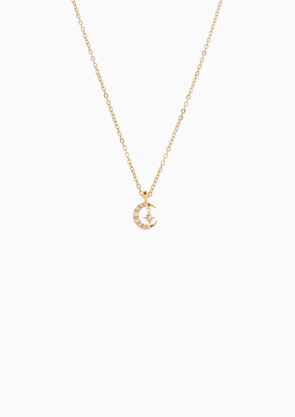 RACHEL GORRY - ENYA MIDNIGHT NECKLACE best gold plated tarnish and water resistant piece by Irish Jewellery brand - Lynott Jewellery