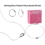 KNOT 3 Piece Boxed Gift Set (Silver) best gold plated tarnish and water resistant piece by Irish Jewellery brand - Lynott Jewellery