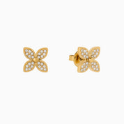 WILD CLOVER STUDS best gold plated tarnish and water resistant piece by Irish Jewellery brand - Lynott Jewellery