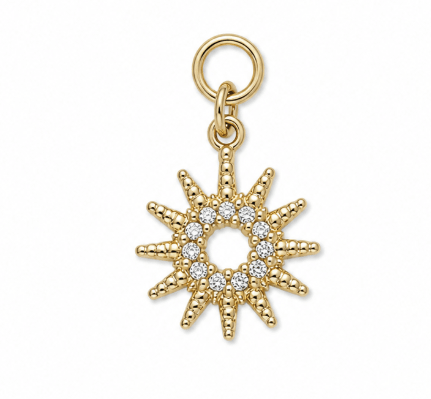 STAR BURST CHARM best gold plated tarnish and water resistant piece by Irish Jewellery brand - Lynott Jewellery