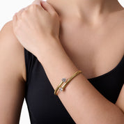 Treasured Statement Earrings & Moi Et Toi Silver Bangle Gift Set best gold plated tarnish and water resistant piece by Irish Jewellery brand - Lynott Jewellery