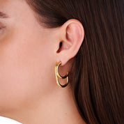 LAYERED POLLY HOOP best gold plated tarnish and water resistant piece by Irish Jewellery brand - Lynott Jewellery