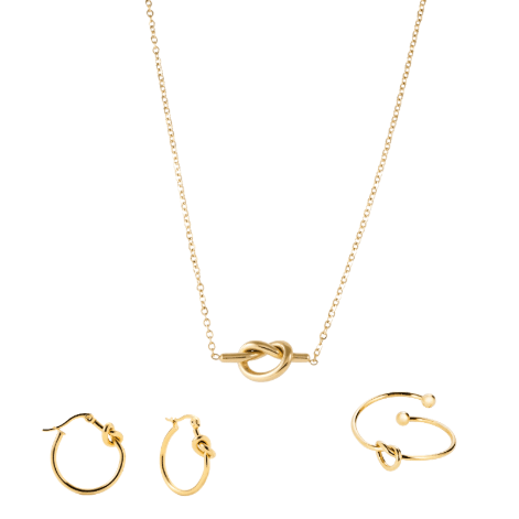 Tied Together Set best gold plated tarnish and water resistant piece by Irish Jewellery brand - Lynott Jewellery