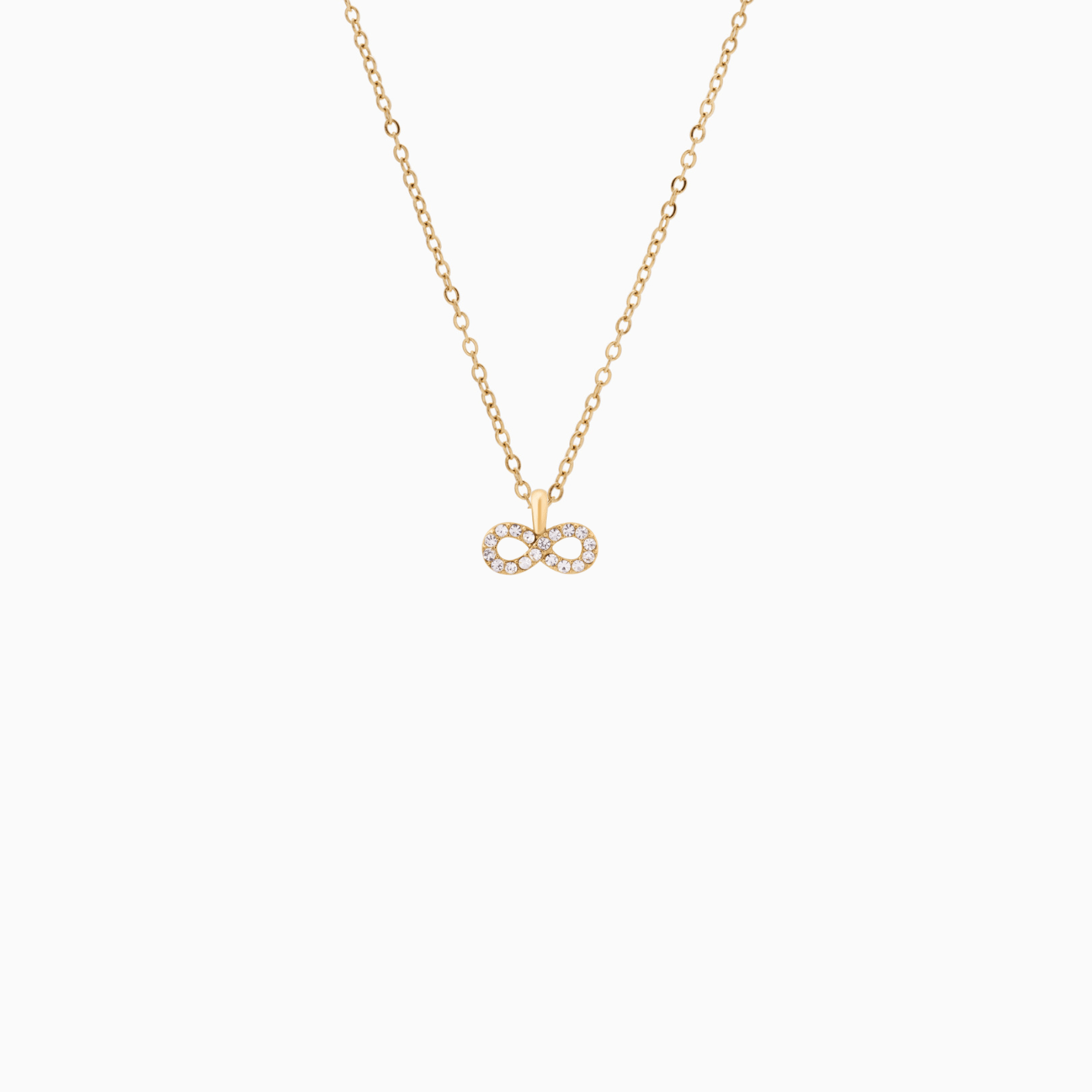 RACHEL GORRY - LAUREN INFINITY NECKLACE best gold plated tarnish and water resistant piece by Irish Jewellery brand - Lynott Jewellery